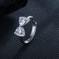 thumbnail image 2 of Mujeres Moda Anillo Abierto Anillos Ajustable Bow Knot Cubic Zirconia Anillos de Promesa para Ella, 2 of 5