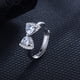 thumbnail image 2 of Mujeres Moda Anillo Abierto Anillos Ajustable Bow Knot Cubic Zirconia Anillos de Promesa para Ella, 2 of 5