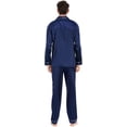 thumbnail image 2 of Visland Men's Satin Pajamas Set Long Sleeve Button Down 2 Piece Sleepwear Loungewear, 2 of 6