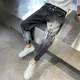 thumbnail image 4 of Pantalones vaqueros para hombre, pantalones harén, pantalones elásticos para hombre, ropa informal elástica, talla XS, tendencia elegante 2024, ropa Y2k 2000, 4 of 5