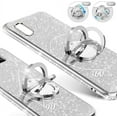 thumbnail image 3 of Samsung Galaxy A02 /Galaxy M02 Phone Case,Glitter Sparkle Bling w/Kickstand Case Shiny Crystal Rhinestone Diamond 360 Degree Ring Grip Magnetic Phone Cover for Samsung Galaxy A02 HH Silver, 3 of 7