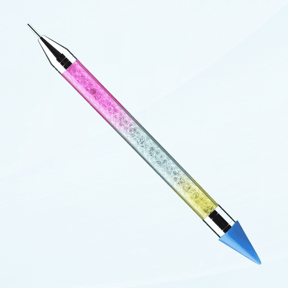 Dual Ended Wax Nail Rhinestones Picker Pencil Nail Art Design Dotting Pen Crystal Diamond Acrylic Handle Manicure Gem Pick Up Applicator Tool with Storage Case (Colorful)