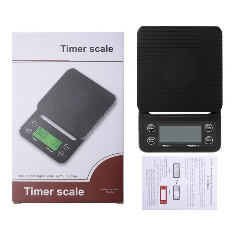 Digital Display Manual Coffee Scale Electronic Timing Kitchen Cake Mini Baking, Size: One size, Black 8764