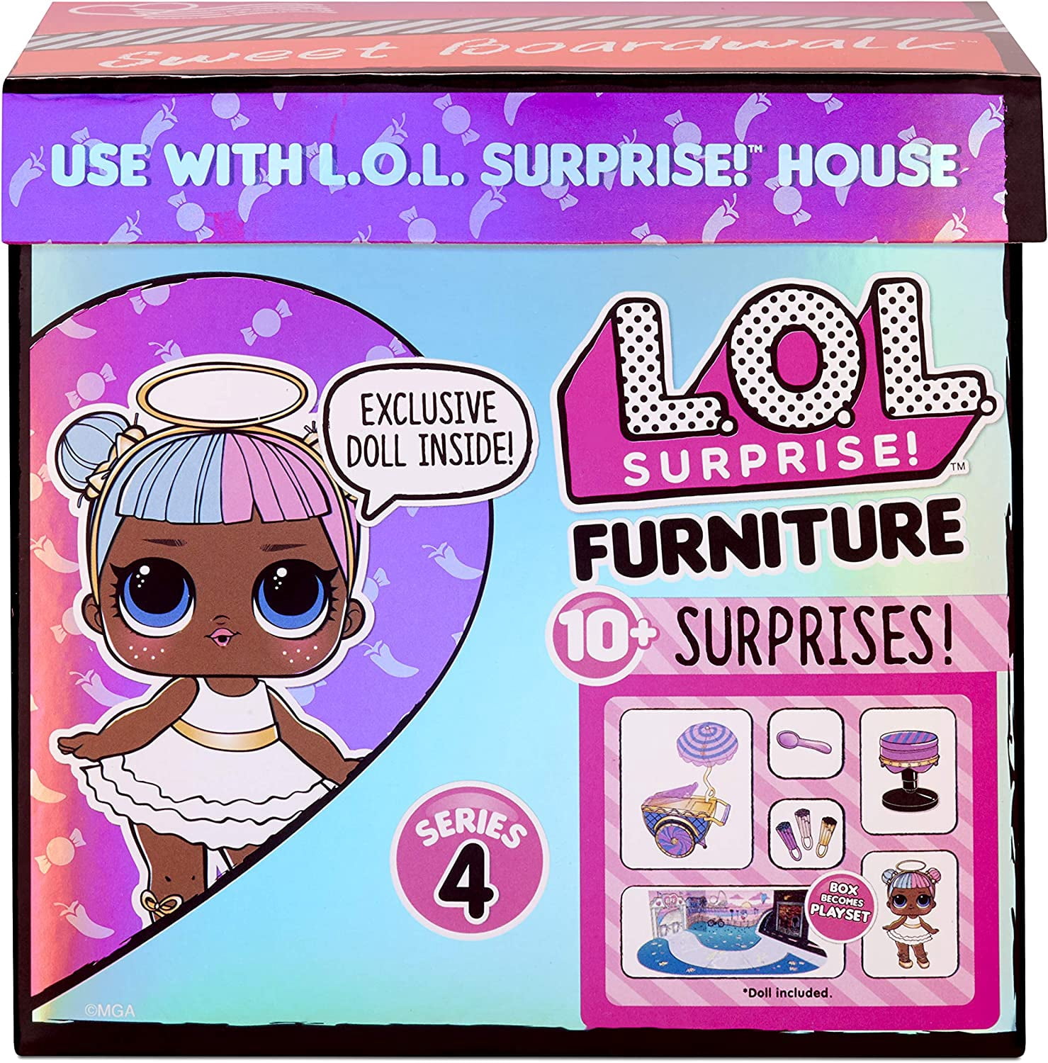LOL Surprise Sweet Boardwalk Furniture Set with Sugar Doll and ...