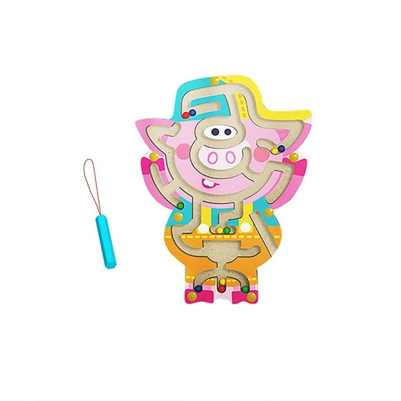 Bolígrafo magnético Maze Game Animal Maze Wooden HUOGUO
