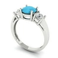 thumbnail image 2 of 1.5 ctw 3 Stone Anniversary Ring for Women | Round Cut Simulated Turquoise | Hyperallergenic Solid 18K White Gold, 2 of 5