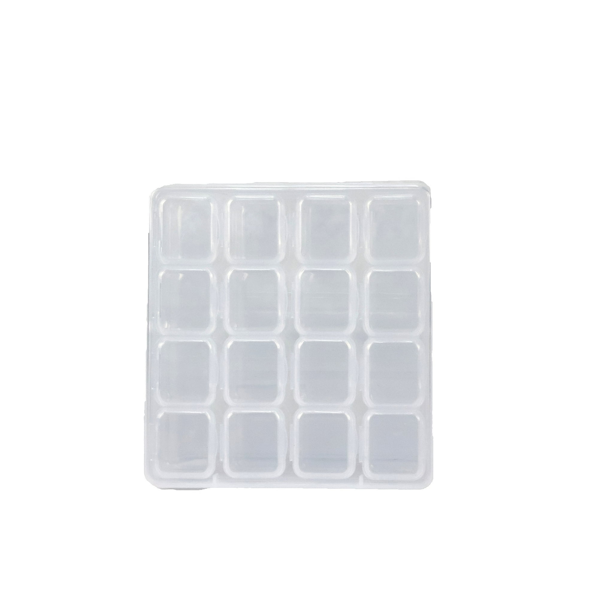 Everything Mary Plastic Craft Organizer with 16 Stackable Clear Jars for Bead and Craft Storage, Beading Projects