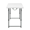 Mainstays White 4 Foot Adjustable Height Folding Plastic Table, Easy