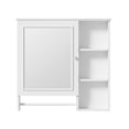 thumbnail image 2 of Yesfashion Bathroom Medicine Cabinet With Single Mirror Door, Wall Mounted Storage Cabinet With Mirror Door And Adjustable Shelf, 3 Open Fixed Shelves, For Bathroom, 2 of 9