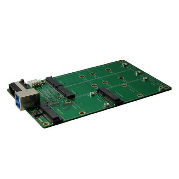 ‌USB 3.1 B Type to M.2 SSD X2 and mSATA SSD X2 Adapter RAID Card