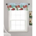 thumbnail image 3 of Christmas Linen Curtain Valance for Bedroom/Bathroom/Kitchen/Office/Living/Dining Room Window,Xmas Tree Truck Farm Barn Winter Snowflake Rod Pocket Topper Decorative Cafe Drapes Panel 42"x18", 3 of 6