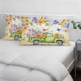 thumbnail image 4 of Spring Truck Flowers Pillow Covers King, Watercolor Floral Butterflies Yellow Soft Brushed Microfiber Breathable Throw Pillow Covers, Pillowcase with Zipper for Couch Sofa Bedroom Living Room 20"x36", 4 of 9