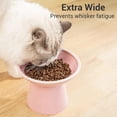 thumbnail image 3 of Cuenco elevado de cerámica para gatos CEEFU, extra ancho, rosa, 3 of 6