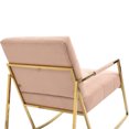 thumbnail image 6 of Velvet Fabric Nursery Rocking Chair Modern Accent Upholstered Rocker Chair Button Tufted Glider Rocking Armchair with Metal Frame and Thick Cuchion for Living Room Bedroom Balcony, Pink, 6 of 7