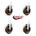 thumbnail image 2 of 5 Inch High Temp Phenolic Wheel Swivel 7/8 Inch Square Stem Caster Set SCC, 2 of 2