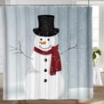 thumbnail image 3 of Winter Holiday Merry Christmas Happy Snowman Shower Curtain New Waterproof Polyester Fabric Bath Curtain 72x72 Inches, 3 of 7