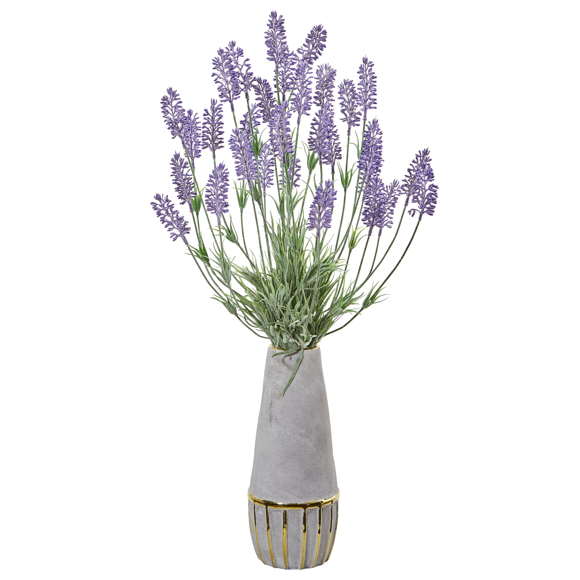 Nearly Natural 25in. Lavender Artificial Plant in Vase with Gold