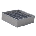 thumbnail image 4 of Caja de almacenamiento para ropa interior y calcetines, armario organizador plegable, fácil de limpiar Grid gris claro 24, 4 of 9
