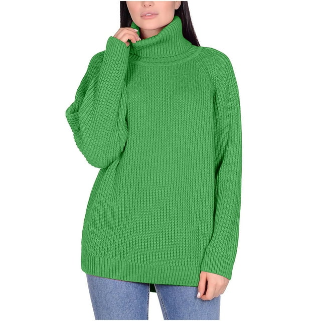 RKSTN Sweaters for Women Knitting Pullover Solid Color High Collar Loose Casual And Winter Sweater Fall Sweaters