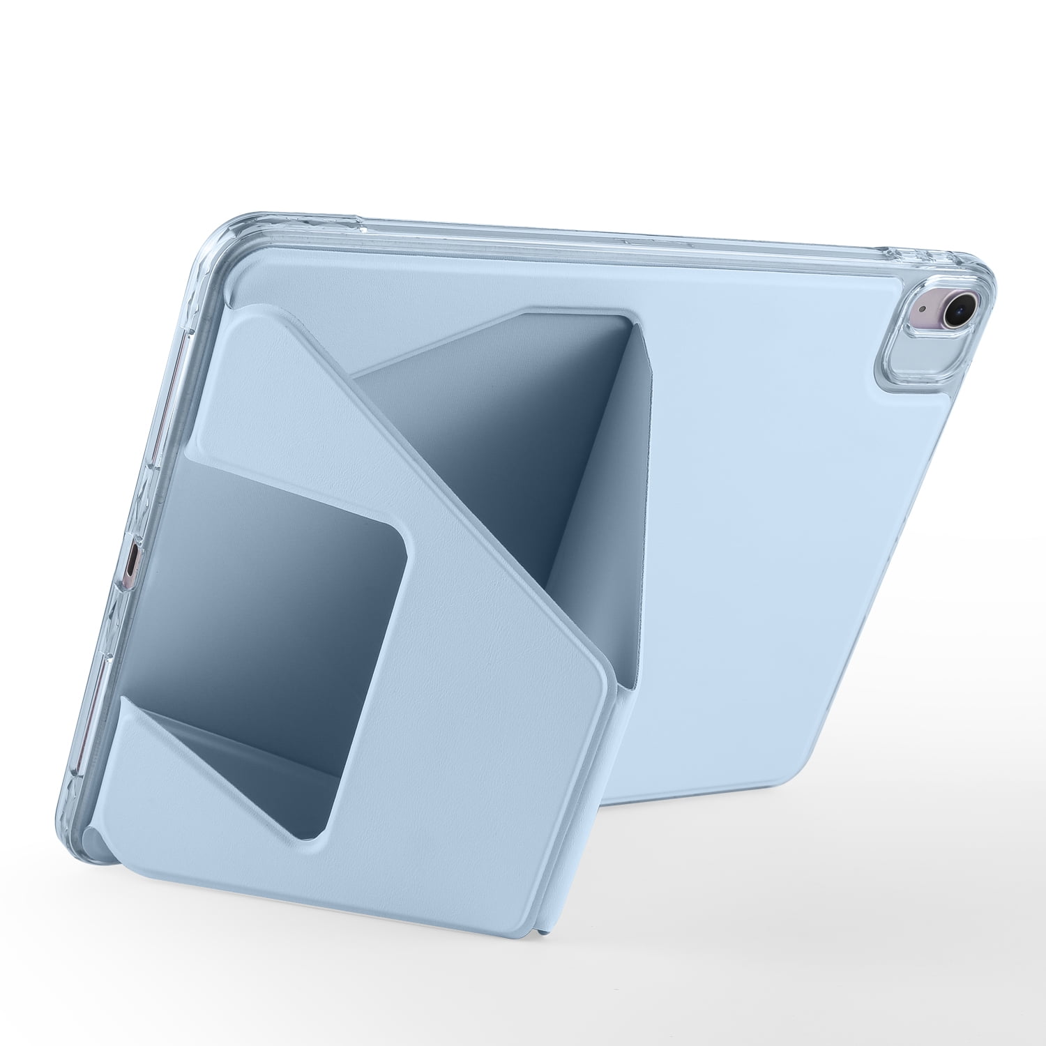 TECH CIRCLE Slim Back Cover Case for iPad (9th/8th/7th Generation) 10.2", Built-in Kickstand, Supports Apple Pencil Charging & Attachment, TPU/PU Leather Protective Lightweight Thin Case, Blue