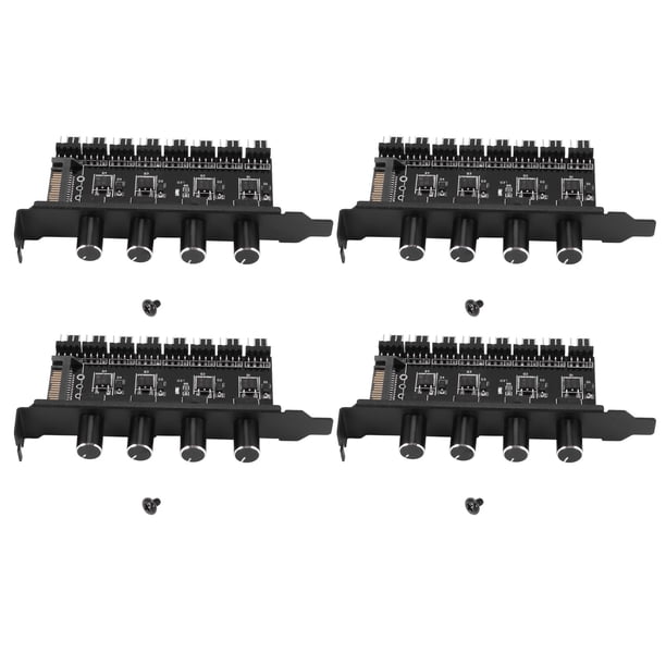 4X 8 Canales Cubo del Ventilador Controlador de Velocidad del Ventilador de Enfriamiento de 4 Perillas para La Caja de La Cpu Hdd VGA Pwm Fan I Bracket Power By 12V Fan Control
