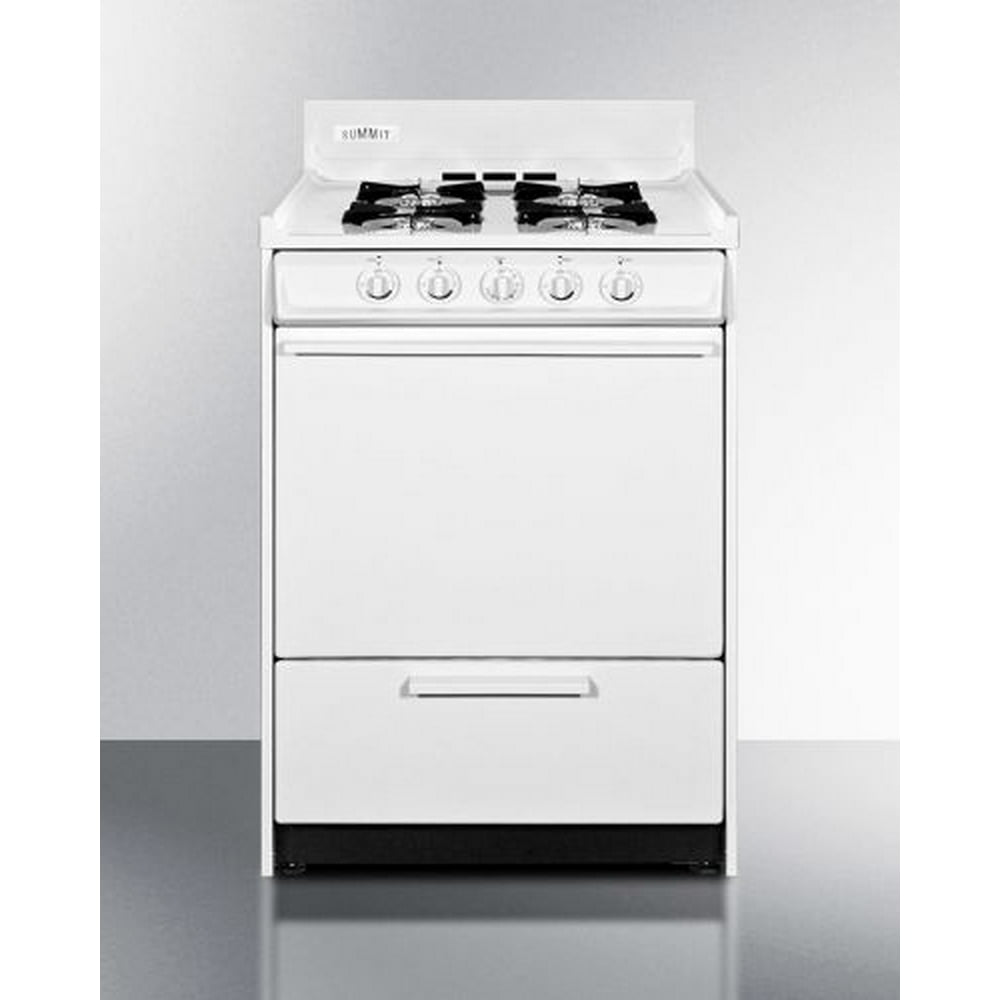Summit 24" Gas Range with Battery Ignition White
