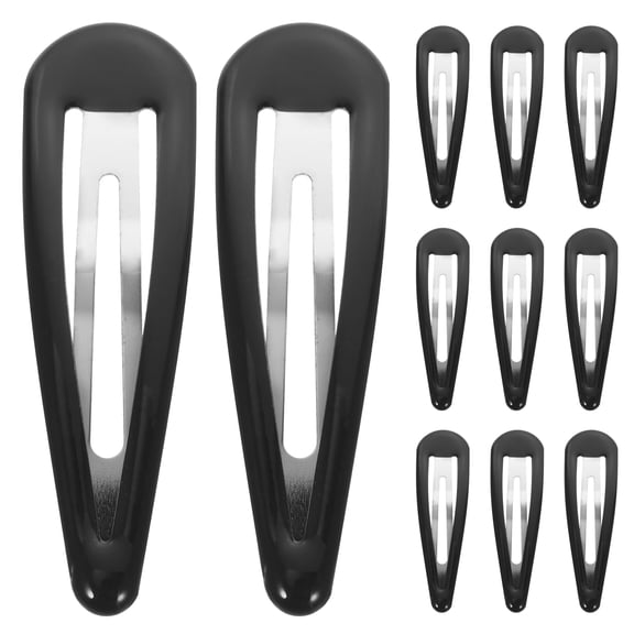 Tineasur Black Metal Snap Hair Clips for Styling and Decoration 50Pcs