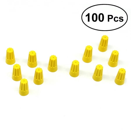 

100 PCS Wire Connectors Cable Fast Clamps Terminal Block Quick Screw Joints Spiral Pressure Line Caps Closed End Terminal (Yello