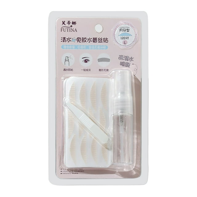 WIFKLSIIPG Waterproof Invisible Double Eyelid Stickers - 120 Pieces Natural Fiber Double Eyelid Tape, Instant Eye Lift Sticky Strip for Hooded, Droopy, Uneven