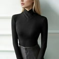 thumbnail image 2 of Womenâs Turtleneck Tops Long Sleeve Shirts Neck Basic Slim Fitted Tees Lightweight Stretch Base Layer T-Shirt, 2 of 4