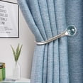 thumbnail image 4 of 2 alzapaños para cortinas montados en la pared con bola de cristal transparente, ganchos para cortinas con tornillos, plateados, 4 of 5