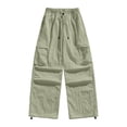 thumbnail image 4 of Mlzmgr Mens Cargo Pants Casual Loose Drawstring Elastic Waist Quick-Dry Joggers Outdoor Athletic Pants with Pockets(X-Large,Yellow), 4 of 9