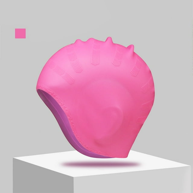 Silicone Swimming Cap Swim Cap with Ear Pockets Long Hair for Men Ladies Hat