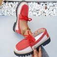 thumbnail image 4 of Miluxas Women's Lace Up Moccasin Platform Chunky Loafers Lightweight Slip On Comfortable Anti-Slip Dress Loafers Work Walking Casual Daily Wear Red 9.5(43), 4 of 9