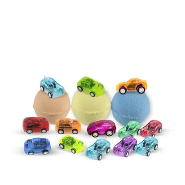 Big Bath Bombs for Kids with Surprise Inside Cool Cars Toys Handmade in USA Natural and Safe by Relaxcation 3 Set