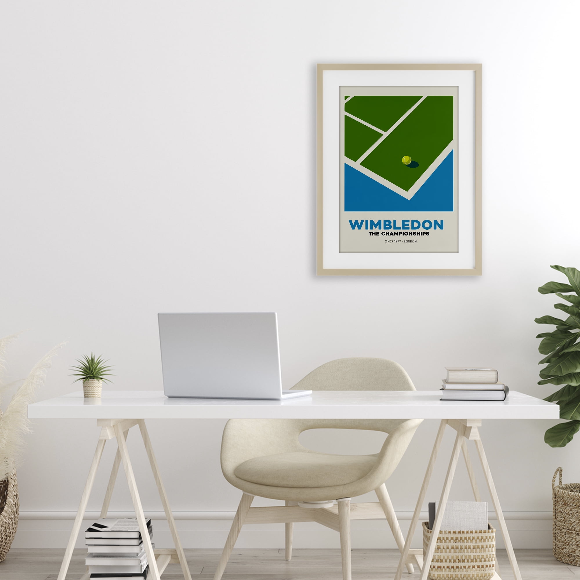 Stupell Industries Wimbledon Tennis Court Birch Framed Print Under Glass, design by Andreas Magnusson