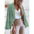 thumbnail image 3 of Womens Double Breasted Tweed Blazers Casual Long Sleeve Open Front Blazer Jackets Work Suits, 3 of 5
