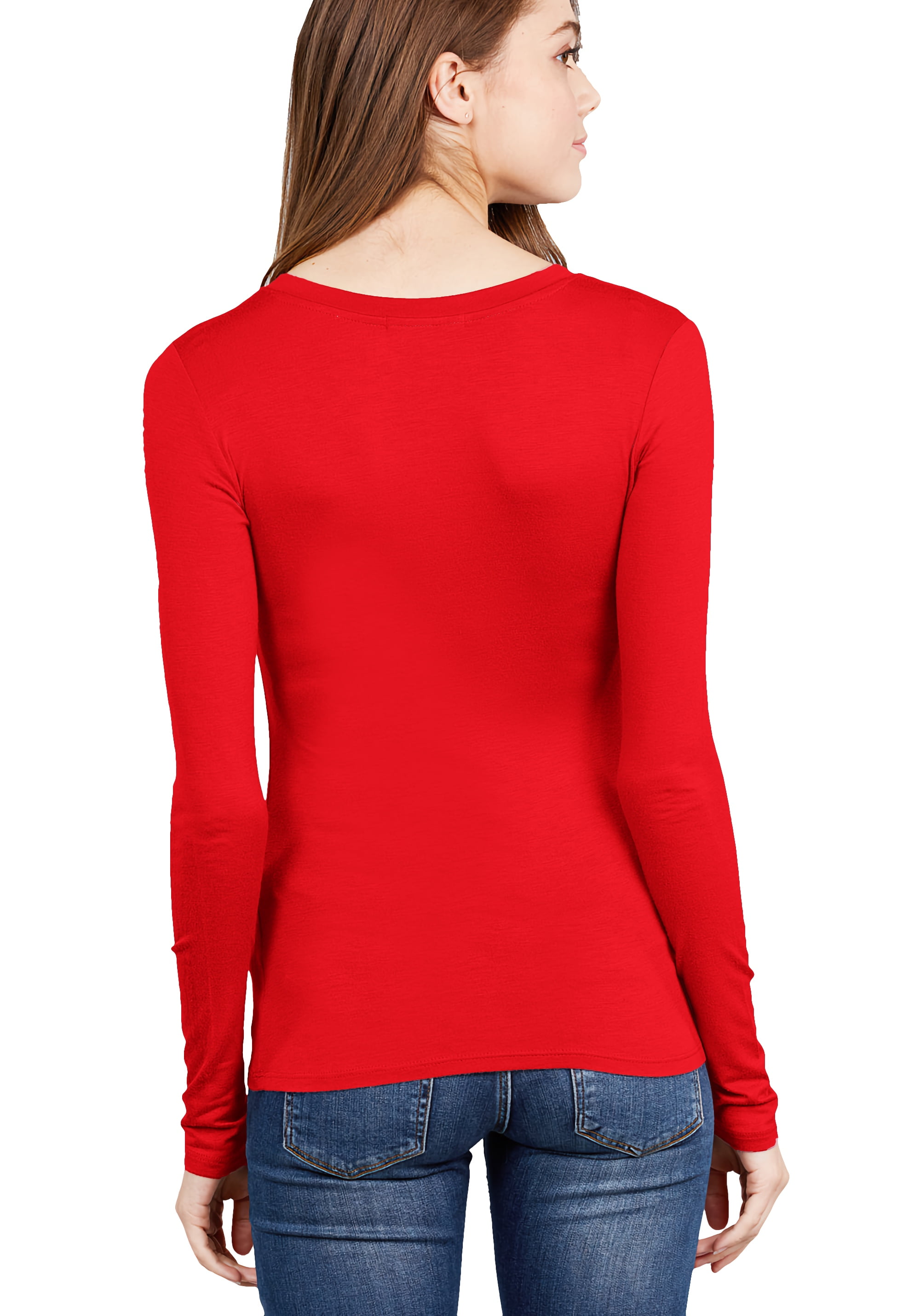 Stretch Base Layer ClothingAve Womens Ultra Soft V Neck Chest Pocket Tee Short Sleeve Staple Top T-Shirt