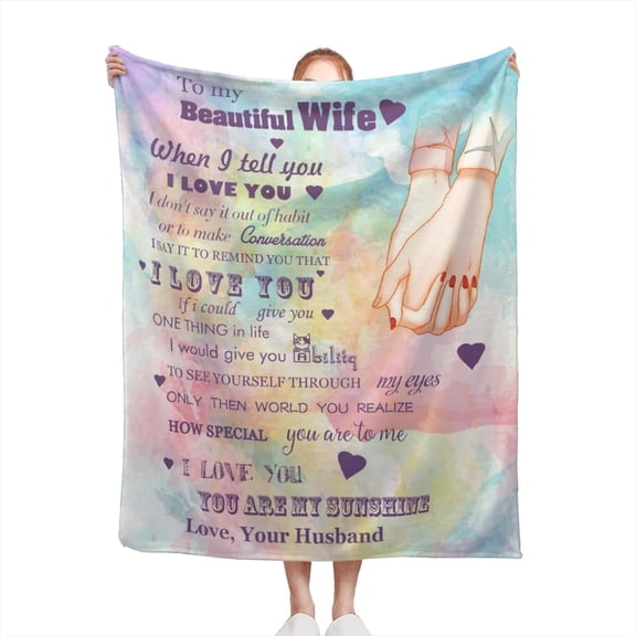 LHSHID Wedding Anniversary Birthday Blanket Flannel Soft and Comfortable Anti static Bed Sofa Blanket 50x60in