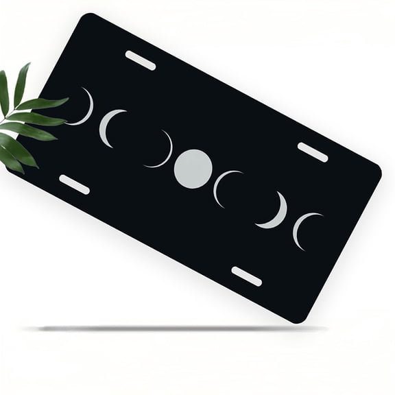 License Plate, Moon Phases Decorative Front,Personalized Stainless Steel License Plate Cover For Men Women,12.2" X 6.2"
