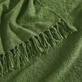 thumbnail image 2 of Brooklyn Loom Chunky Boucle 100% Microfiber Polyester  50x70 Throw Blanket in Green, All Season, Adult Size, OEKO-TEX Certified, 2 of 10