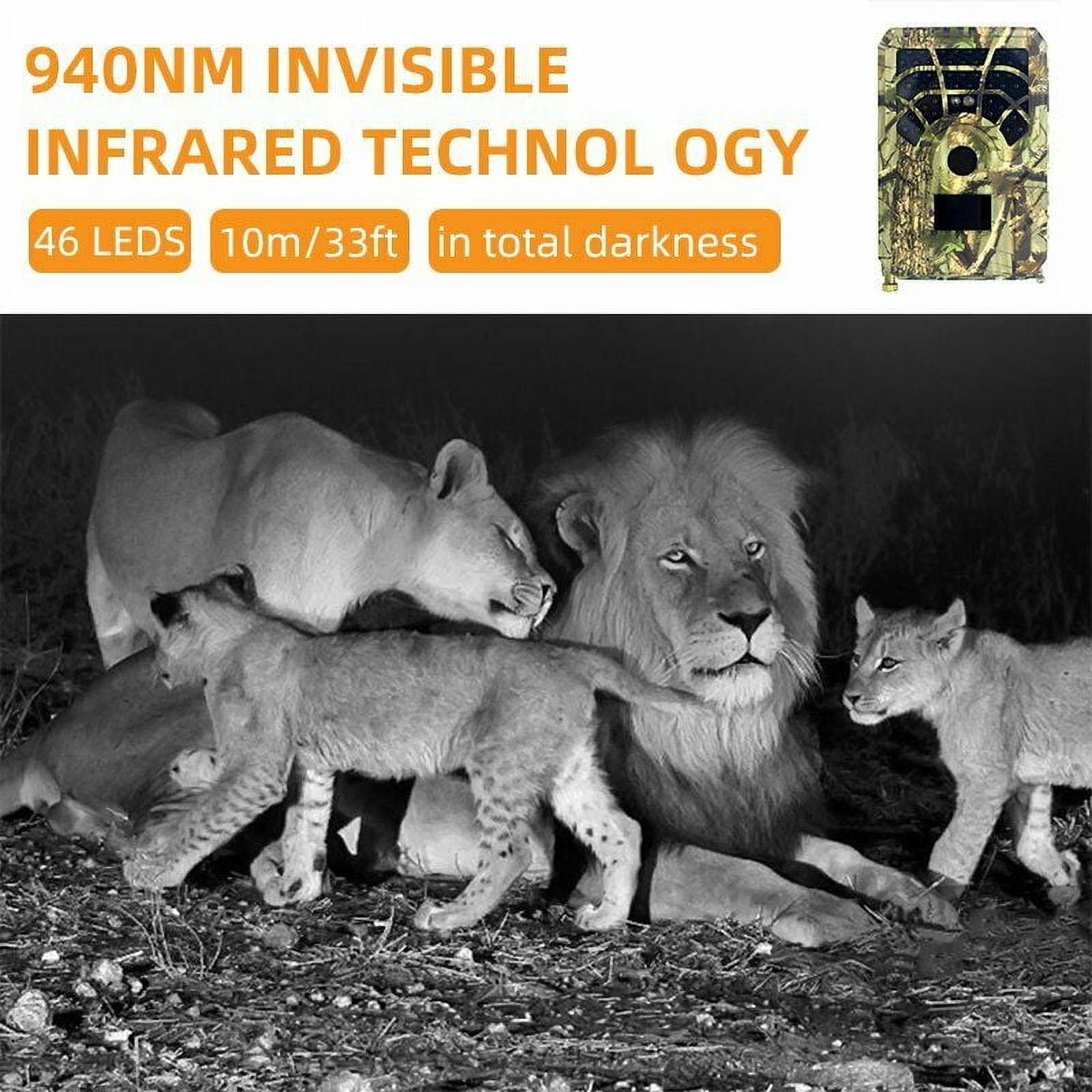 Trail Camera 1080P HD Wildlife Scouting Hunting Camera with IR Night Vision Waterproof Video Cam