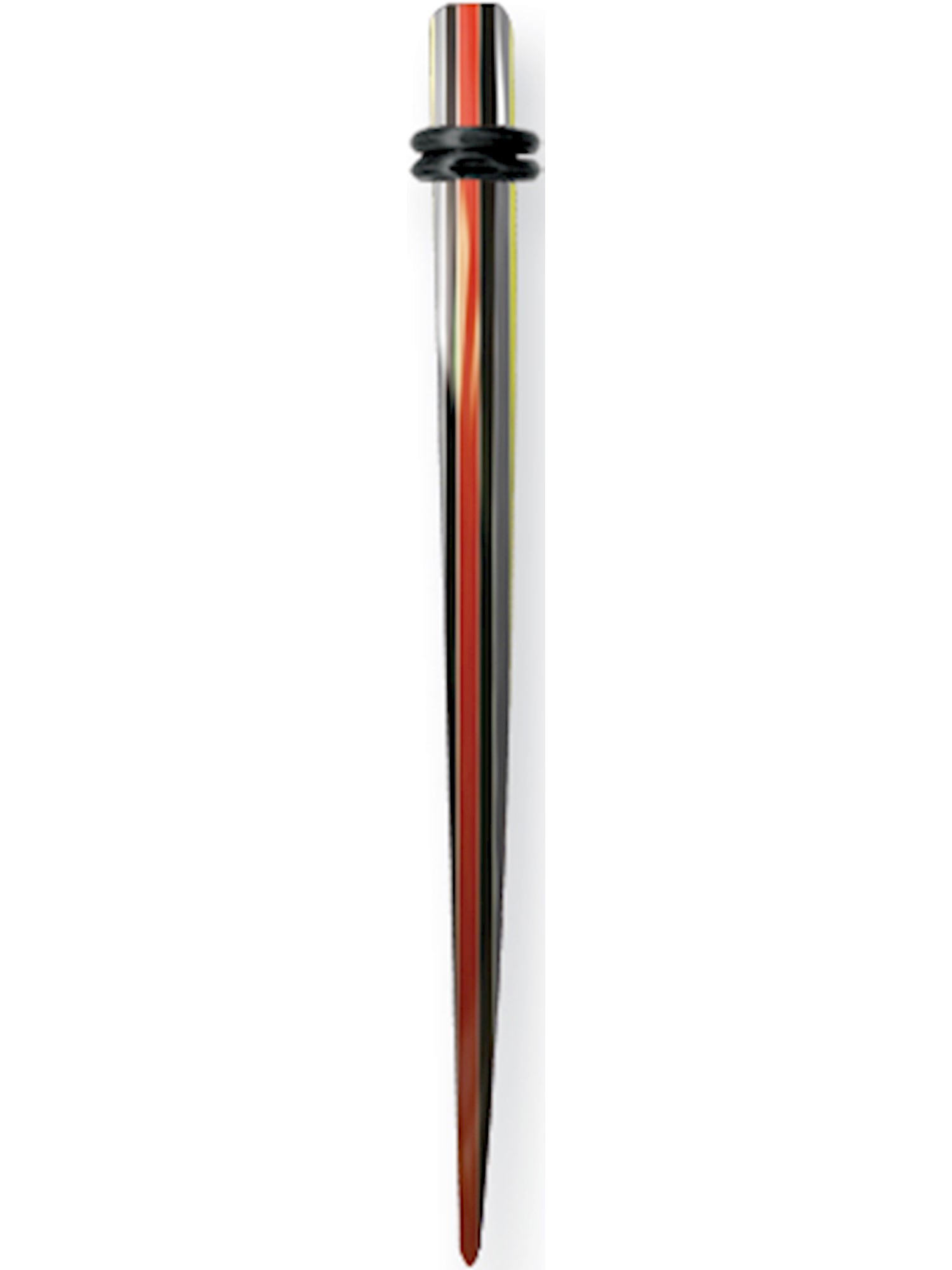Designer Non Metal Acrylic Uv Men's Layered Expander Spike W 2 O-Rings 8G (3.2Mm) 50Mm Long Ex Made In China -Jewelry By Sweet Pea Creations