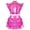 Hot Pink, variant on Girls 2Pcs Hip Hop Jazz Dance Outfits Sparkly Crop Tops and Culottes Skirts Cheer Dancewear Silver 6