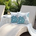 thumbnail image 5 of Blue and Grey Floral Pillow Covers 18x18 Set of 2 Outdoor Waterproof Decorative Throw Pillows Summer Pillow Covers Polyester Cushion Case Decor for Couch Patio Funiture Garden Porch 011A18, 5 of 6