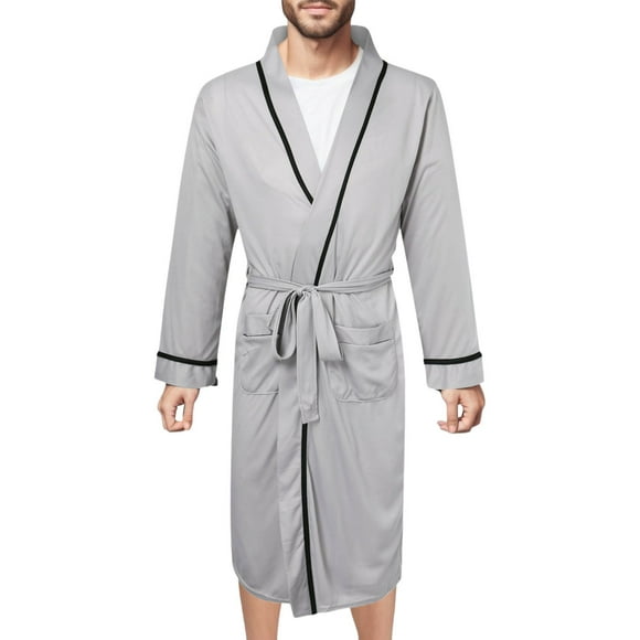 Mens Spring And Summer Cotton Bathrobe Bathrobe Bathrobe Bathrobe Spring And Autumn Bathrobe Mens Pajamas Home Wear Men'S Pajama Sets Loungewear