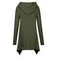 thumbnail image 4 of Long Hoodies for Women - Women's Oversized Sweatshirt High-Low Hem Irregular Hooded Sweatshirts with Pocket Solid Casual Loose Long Sleeve Hoodies Longline Tunic Tops, 4 of 7