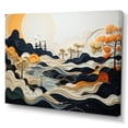 thumbnail image 2 of Designart "Grey Orange Line Art horizon" Abstract Line Wall Art Living Room, 2 of 5