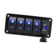 thumbnail image 4 of Panel de interruptores basculantes de 4,2 A con cargador USB doble, voltímetro de aluminio de alta resistencia para vehículos 5 pandillas, 4 of 8