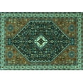 thumbnail image 1 of Ahgly Company Indoor Rectangle Persian Turquoise Blue Traditional Area Rugs, 8' x 10', 1 of 4